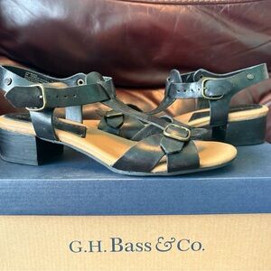 G.H. Bass & Co. Ilsa Black Leather Sandals